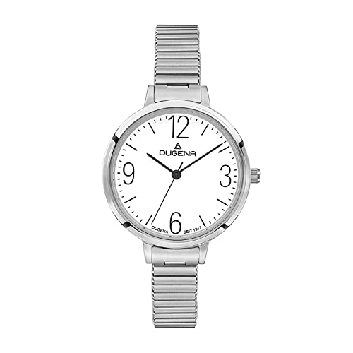 Dugena Damen-Armbanduhr 4461094 Fiona, Quarz, weißes Zifferblatt, Edelstahl, Mineralglas, Flexband, 3 bar Dugena Damen-Armbanduhr 4461094 Fiona, Quarz, weißes Zifferblatt, Edelstahl, Mineralglas, Flexband, 3 bar von Dugena