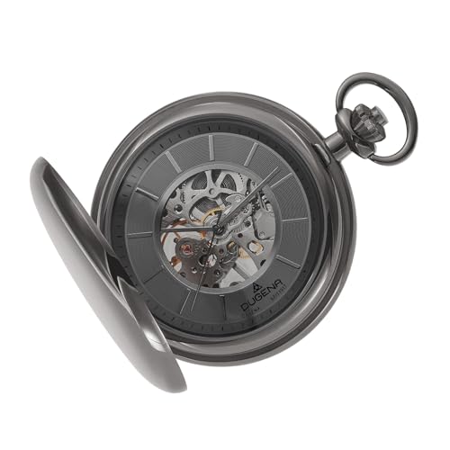 Dugena Herren-Taschenuhr Gunmetal 4460979-1, Savonette, Handaufzugswerk, skelettiert, Anthrazit, mit Mineralglas und Indexe, 51 mm von Dugena