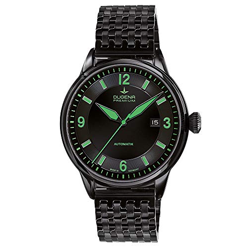 Dugena Herren Automatik-Armbanduhr, Saphirglas, Uhrwerk mit 24 Steinen, Kappa 1, Schwarz/Grün, 7090301 von Dugena
