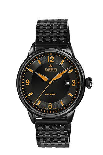 Dugena Herren Automatik-Armbanduhr, Saphirglas, Uhrwerk mit 24 Steinen, Kappa 1, Schwarz/Orange, 7090303 von Dugena