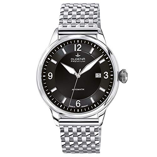 Dugena Herren Automatik-Armbanduhr, Saphirglas, Uhrwerk mit 24 Steinen, Kappa 1, Silber/Schwarz, 7090300 von Dugena