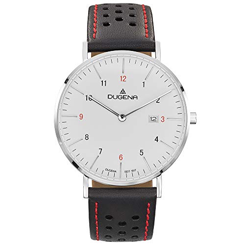 Dugena Herren-Armbanduhr Manhattan, Quarz, Edelstahlgehäuse, Saphirglas, Lederarmband, Dornschließe, 3 bar, Farbe:Mehrfarbig Dugena Herren-Armbanduhr Manhattan, Quarz, Edelstahlgehäuse, Saphirglas, Lederarmband, Dornschließe, 3 bar, Farbe:Mehrfarbig von Dugena