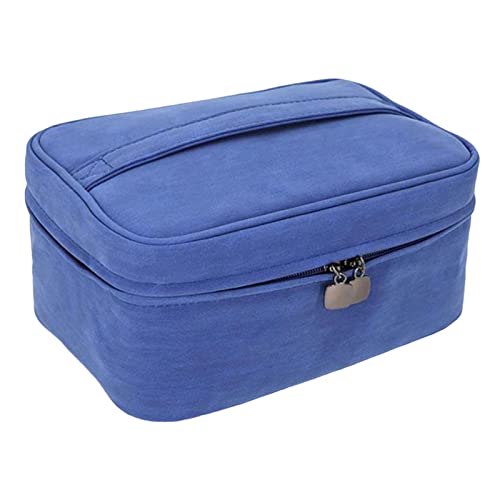 Duiaynke Strapazierfähige Make-up-Tasche mit abnehmbarer Tasche, Aufbewahrungstasche für Augenbrauenstift, Geldbörse, große Kulturtasche, Damen, Mädchen, Blau Duiaynke Strapazierfähige Make-up-Tasche mit abnehmbarer Tasche, Aufbewahrungstasche für Augenbrauenstift, Geldbörse, große Kulturtasche, Damen, Mädchen, Blau von Duiaynke