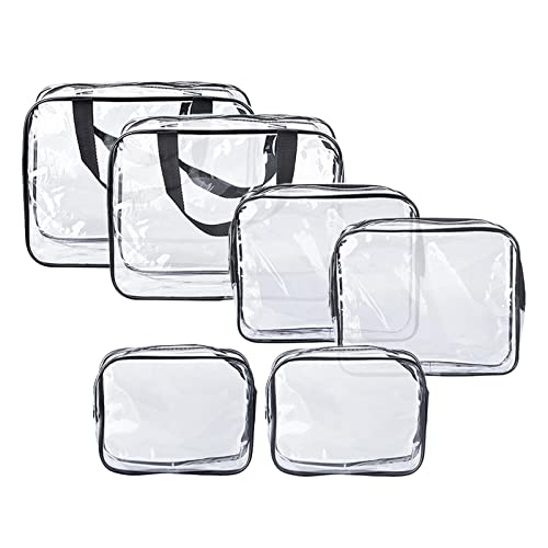 Duiaynke Transparente Kulturbeutel, Make-up-Taschen-Set, PVC-Reißverschluss, Kulturbeutel, wasserdichte Reisetasche, Organizer-Tasche, Kulturbeutel-Set für Urlaub, Badezimmer, 6 Stück. von Duiaynke