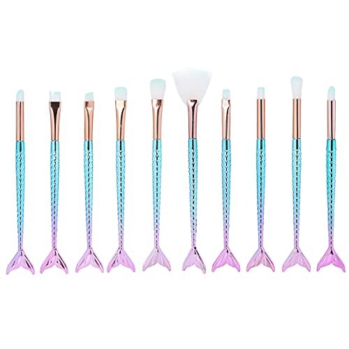 DUIMIMI 10-teiliges Make-up-Pinsel-Set für Rouge, Lidschatten, Foundation, weiche Pinsel, professionelle Kosmetiktools, ergonomischer Fischschwanzgriff für einen bequemen Halt. von Duimimi
