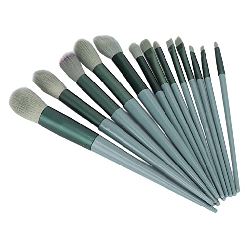 DUIMIMI 13pcs Professional Make -up -Pinsel -Set - Grüne Kosmetikbürsten für weiche Borsten für Rouge, Lidschatten, Foundation und Pulver, tragbares Design für Make up Enthusiasten (Green) von Duimimi