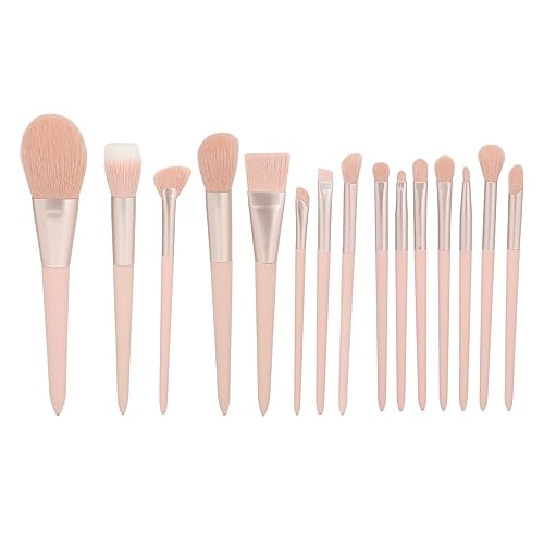 DUIMIMI 15pcs Make -up -Pinsel -Set, rosa synthetische Fasern für Pulver, Concealer & Lidschatten, weiche dichte Haare für Gesichts- und Augen -Make -up, Reisefreundliche von Duimimi