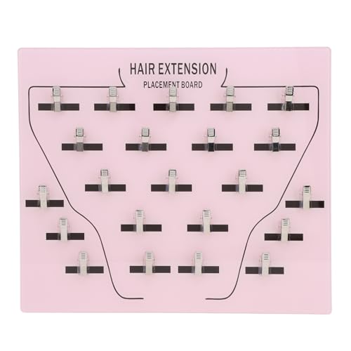 DUIMIMI Acryl Perücken -Verlängerungshalter -Board mit 22 Edelstahlklammern, weißes Haarverlängerungsscheibe für Salongebrauch, Haarstyling -Organizer -Werkzeug (Light Pink) von Duimimi