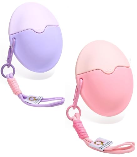 2 Stück Sonnencreme Applikator für Kinder, Sonnencreme Rolle Auffüllbar Nachfüllbarer Roll on Schwamm Applikator Lotion Applikator Sonnenschutzpinsel Sonnenmilch Applikator (Rosa+Lila) von Dujuanus