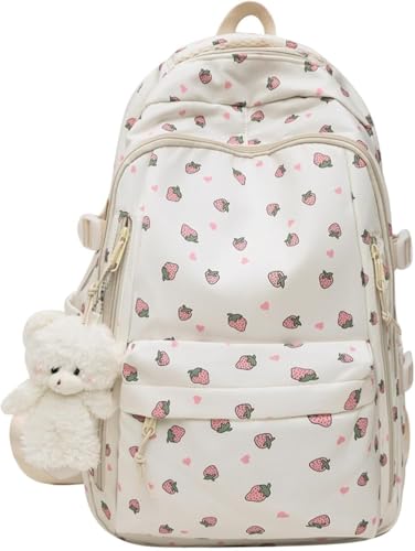 Dujuanus Blumen Rucksack Schulrucksack Teenager Aesthetic Backpack Japanische Schultasche Mädchen Rucksack Schule School Bag für die Schulranzen Mädchen (04#) von Dujuanus