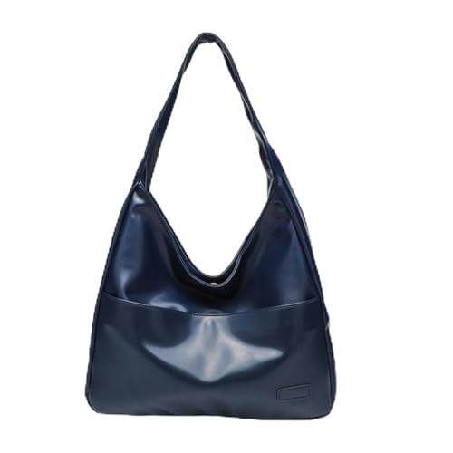 Tragetaschen für Damen große Umhängetasche Hobo Tote Bag aus veganem Kunstleder lässige Retro Schulterhandtasche für den täglichen Gebrauch (Blue) von Dujuanus