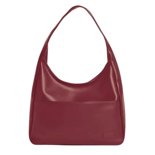 Tragetaschen für Damen große Umhängetasche Hobo Tote Bag aus veganem Kunstleder lässige Retro Schulterhandtasche für den täglichen Gebrauch (Red) von Dujuanus