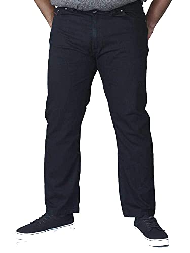 Duke London Bequemer Bequeme Passform Jeans Stretch mit Elastischer Bund Gewaschen Schwarz Taille 42" to 60" - gewaschen schwarz, Waist 50 Insideleg 32 von Duke London