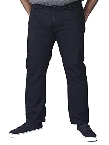 Duke London Bequemer Bequeme Passform Jeans Stretch mit Elastischer Bund Gewaschen Schwarz Taille 42" to 60" - gewaschen schwarz, Waist 58 Insideleg 30 von Duke London