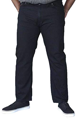Duke London Mens Elastische Taille Denim Kingsize-Jeans Schwarz W58- L32 von Duke London