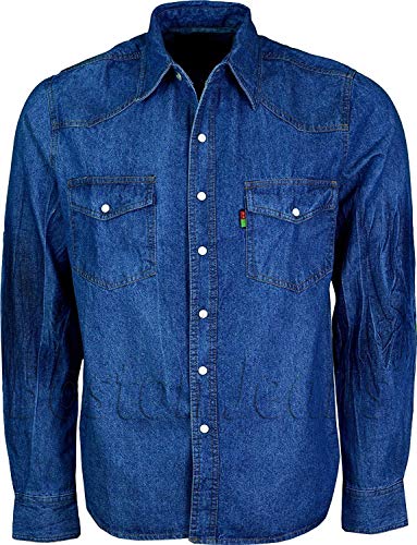 Duke London Western-Jeanshemd für Herren, langarm, stonewashed Gr. Größe-XXXXXXL-XXXXXXL, Stonewash von Duke London