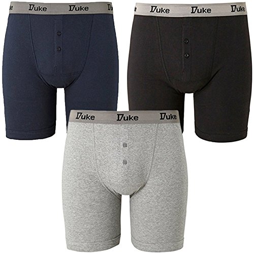 groß King-Size Duke London Fahrer KS2005 Herren 3er-PacK Boxer Shorts größe 1XL BIS 6XL - Grau - Marineblau - Schwarz - 3er-pack, XXXXX-Large von D555