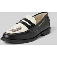 Duke & Dexter Penny-Loafer aus echtem Leder in Offwhite, Größe 45 von Duke & Dexter