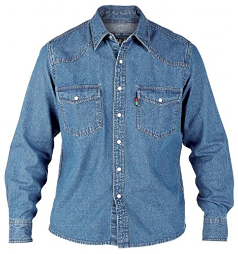 Duke KS1023 Jeans Western-Hemd blau in Übergrößen: Farbe: stone | Kragenweite: 53/54-5XL Duke KS1023 Jeans Western-Hemd blau in Übergrößen: Farbe: stone | Kragenweite: 53/54-5XL von D555