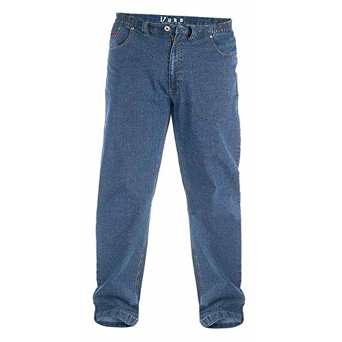 Duke London Herren Kingsize Bailey Jeans elastischer Bund (W56L) (Blau) von DUKE