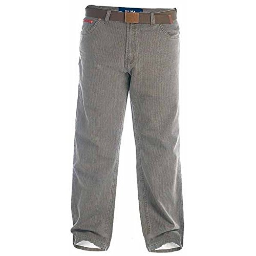 Duke London Herren Kingsize Brian Bedford Denim Hose in Kord Look mit Gürtel (W52L) (Braun) von DUKE