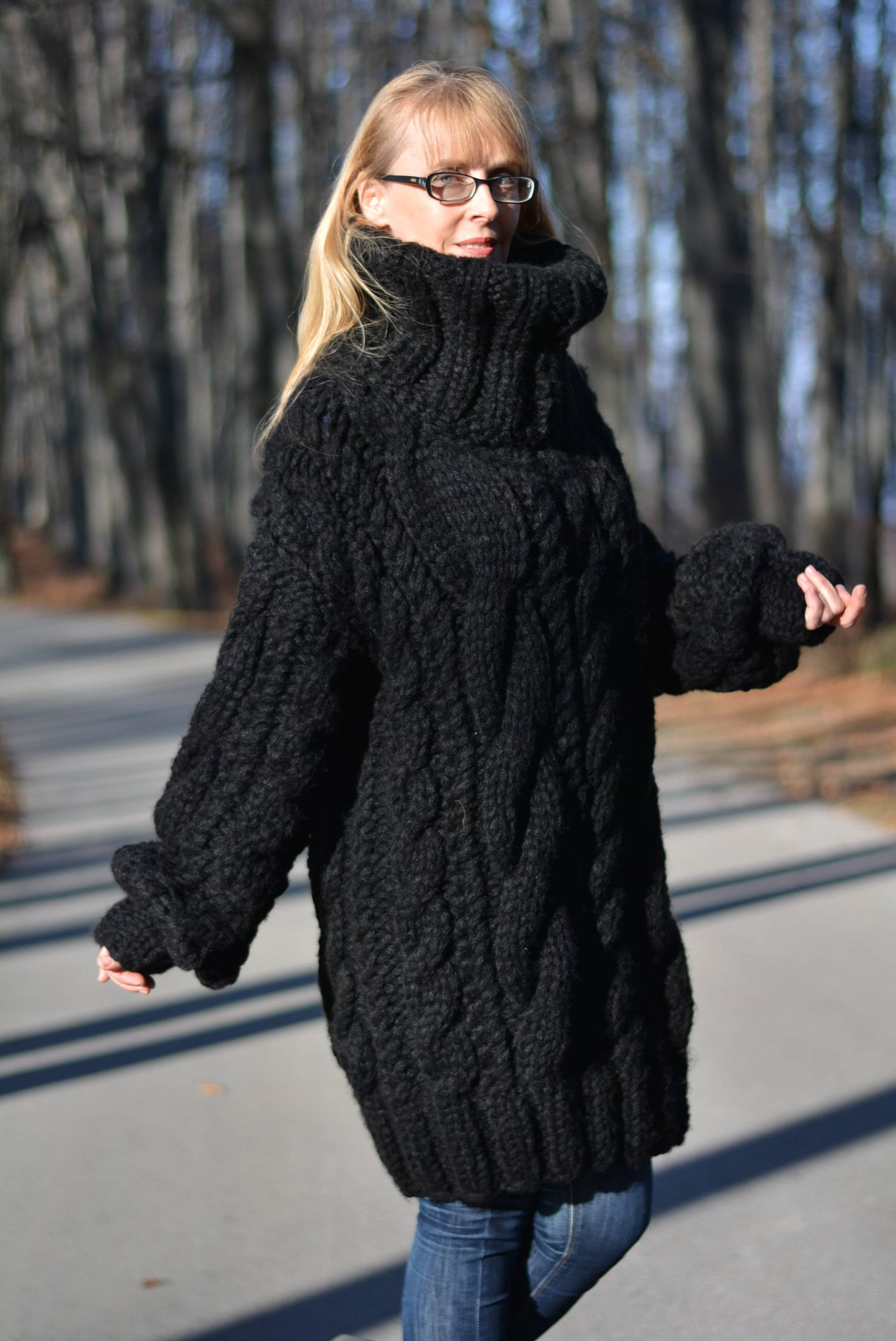 Grobstrick Wolle Pullover Mit Zopfmuster Handgestrickter Grobstrick Weicher Wollpullover Merino Oversized Winterpullover Grobstrick Wolle Pullover Mit Zopfmuster Handgestrickter Grobstrick Weicher Wollpullover Merino Oversized Winterpullover von Dukyana