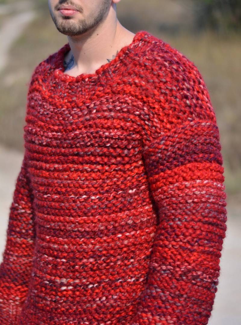 Handgestrickt Auf Anfrage Wollpullover Grobstrick Strickpullover Dicker Pullover Strickpulli von Dukyana