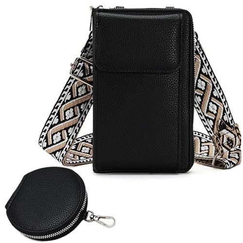 Dulynva Handy Umhängetasche, Handyumhängetaschen Damen mit Abnehmbarer Runder Minitasche, PU Tasche für Handy für Leichter Reise-Handytasche, ür Den Täglichen Weg Zur Arbeit von Dulynva