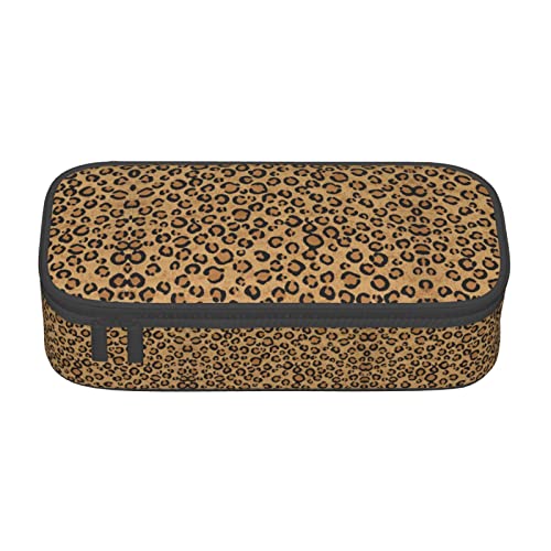 Dulzan Federmäppchen mit Igel-Kaktus-Motiv, einfaches Schreibwaren-Etui, Schule, Uni, Büro, Organizer, niedlich, Wild Leopard Animal, Einheitsgröße, Koffer von Dulzan