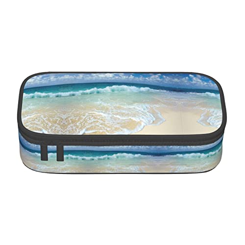 Dulzan Serene Coastal Federmäppchen, Stifteetui, einfaches Schreibwarentasche, Schule, Uni, Büro, Organizer, niedlich, Serene Coastal, Einheitsgröße, Koffer von Dulzan