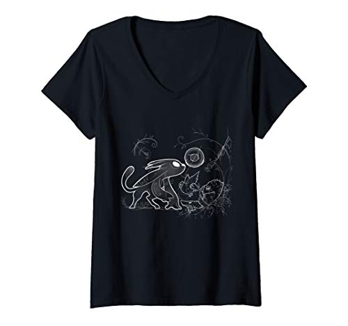 Damen will of the Wisps Ori indie game videogame platformer T-Shirt mit V-Ausschnitt von Dumbassman
