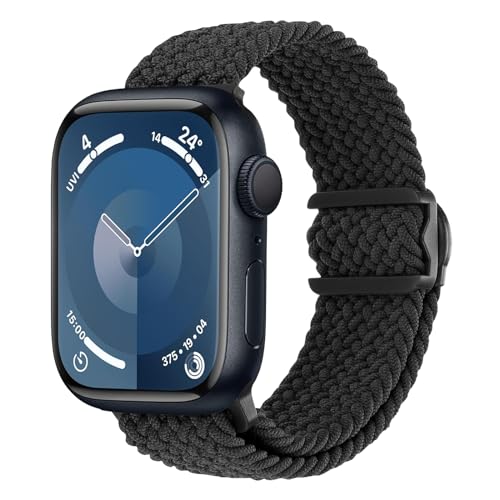 Armband Kompatibel mit Apple Watch Ultra 2/Ultra Armband 49mm 45mm 44mm 42mm 41mm 40mm 38mm Damen Herren, Nylon Elastisches Dehnbares Band für iWatch Ultra SE Series 9 8 7 6 5 4 3 2 1 von Dumgeo