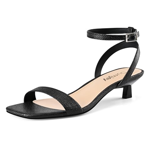 Dumjey Damen-Sandalen mit Kätzchen-Absatz, Knöchelriemen, quadratisch, offener Zehenbereich, Kleid, Hochzeit, Party, Schuhe, Bast, Schwarz, 40 EU Dumjey Damen-Sandalen mit Kätzchen-Absatz, Knöchelriemen, quadratisch, offener Zehenbereich, Kleid, Hochzeit, Party, Schuhe, Bast, Schwarz, 40 EU von Dumjey