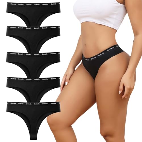 Dumwis String Tanga Damen Baumwolle,Seamless Slips Unterwäsche Frauen,Unterhosen Damen Nahtlos,Nahtlose Thong Panties,5Er Pack Ohne Naht Underwear Women Invisible,Unsichtbare Sportunterwäsche von Dumwis