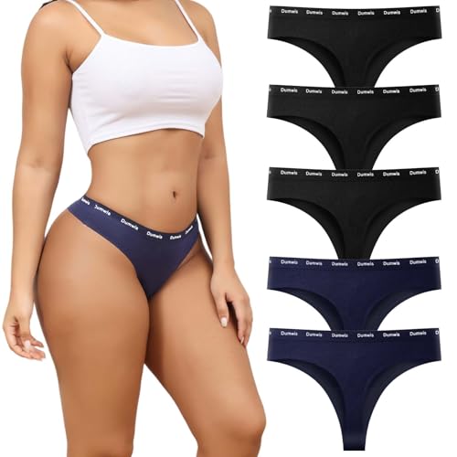 Dumwis String Tanga Damen Baumwolle,Seamless Slips Unterwäsche Frauen,Unterhosen Damen Nahtlos,Nahtlose Thong Panties,5Er Pack Ohne Naht Underwear Women Invisible,Unsichtbare Sportunterwäsche von Dumwis