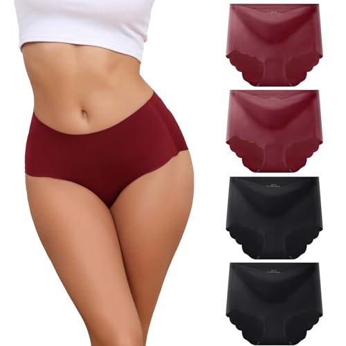 Dumwis Unterhosen Damen,Seamless Slips Damen Unterwäsche Frauen,High Waist Nahtlose Panties,Mehrpack 4Er Pack Hipster Bequeme Ohne Abzeichnen Underwear Women,Damen Taillenslip sportunterwäsche Dumwis Unterhosen Damen,Seamless Slips Damen Unterwäsche Frauen,High Waist Nahtlose Panties,Mehrpack 4Er Pack Hipster Bequeme Ohne Abzeichnen Underwear Women,Damen Taillenslip sportunterwäsche von Dumwis