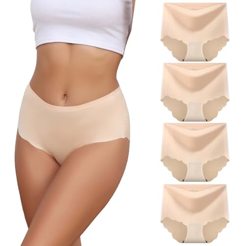 Dumwis Unterhosen Damen,Seamless Slips Damen Unterwäsche Frauen,High Waist Nahtlose Panties,Mehrpack 4Er Pack Hipster Bequeme Ohne Abzeichnen Underwear Women,Damen Taillenslip sportunterwäsche Dumwis Unterhosen Damen,Seamless Slips Damen Unterwäsche Frauen,High Waist Nahtlose Panties,Mehrpack 4Er Pack Hipster Bequeme Ohne Abzeichnen Underwear Women,Damen Taillenslip sportunterwäsche von Dumwis