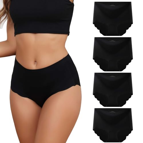Dumwis Unterhosen Damen,Seamless Slips Damen Unterwäsche Frauen,High Waist Nahtlose Panties,Mehrpack 4Er Pack Hipster Bequeme Ohne Abzeichnen Underwear Women,Damen Taillenslip sportunterwäsche Dumwis Unterhosen Damen,Seamless Slips Damen Unterwäsche Frauen,High Waist Nahtlose Panties,Mehrpack 4Er Pack Hipster Bequeme Ohne Abzeichnen Underwear Women,Damen Taillenslip sportunterwäsche von Dumwis