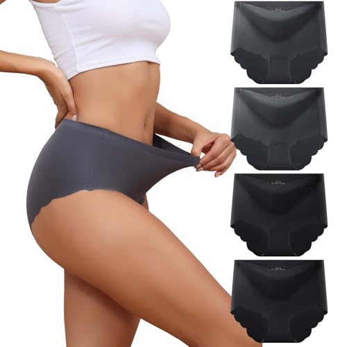 Dumwis Unterhosen Damen,Seamless Slips Damen Unterwäsche Frauen,High Waist Nahtlose Panties,Mehrpack 4Er Pack Hipster Bequeme Ohne Abzeichnen Underwear Women,Damen Taillenslip sportunterwäsche Dumwis Unterhosen Damen,Seamless Slips Damen Unterwäsche Frauen,High Waist Nahtlose Panties,Mehrpack 4Er Pack Hipster Bequeme Ohne Abzeichnen Underwear Women,Damen Taillenslip sportunterwäsche von Dumwis