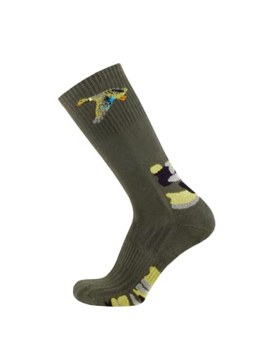 Duna, Herrensocken mit Stockentemotiv - Jagd-, Wander-, Freizeit-, Arbeits- und Outdoorsocken in Khaki - Größe 42-46 - Robust und bequem für alle Abenteuer - Art. Nr. 2114 von Duna