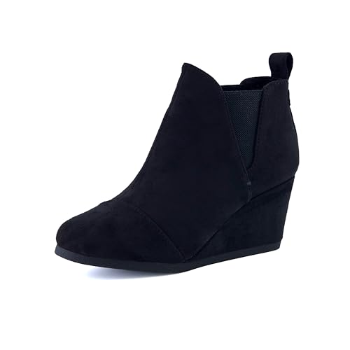 Dunes Damen Zoey Wedge Bootie + weite Weite erhältlich, Schwarz, 38.5 EU von Dune London
