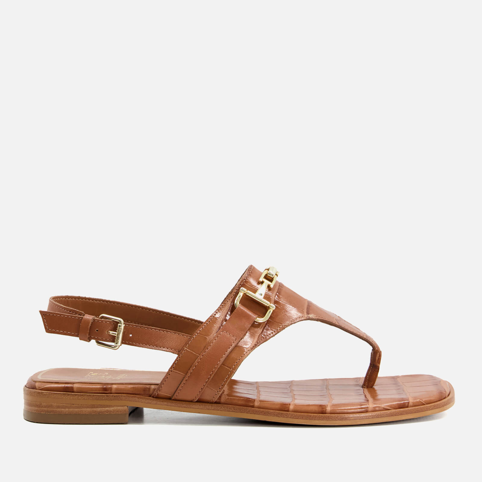 Dune Lexley Croc Print Toe Post Leather Sandals - UK 3 von Dune