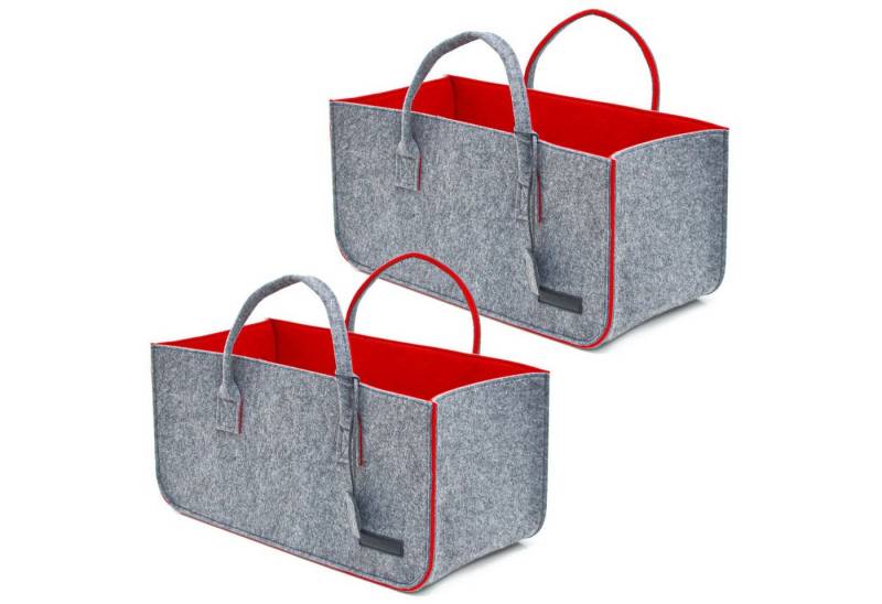 DuneDesign Einkaufsshopper 2er Set Tragetasche Filz - Große Einkaufstasche - Shopper bis 25kg, Einkaufskorb Faltbar - Kaminholztasche - Wäschekorb - Spielzeugkorb von DuneDesign