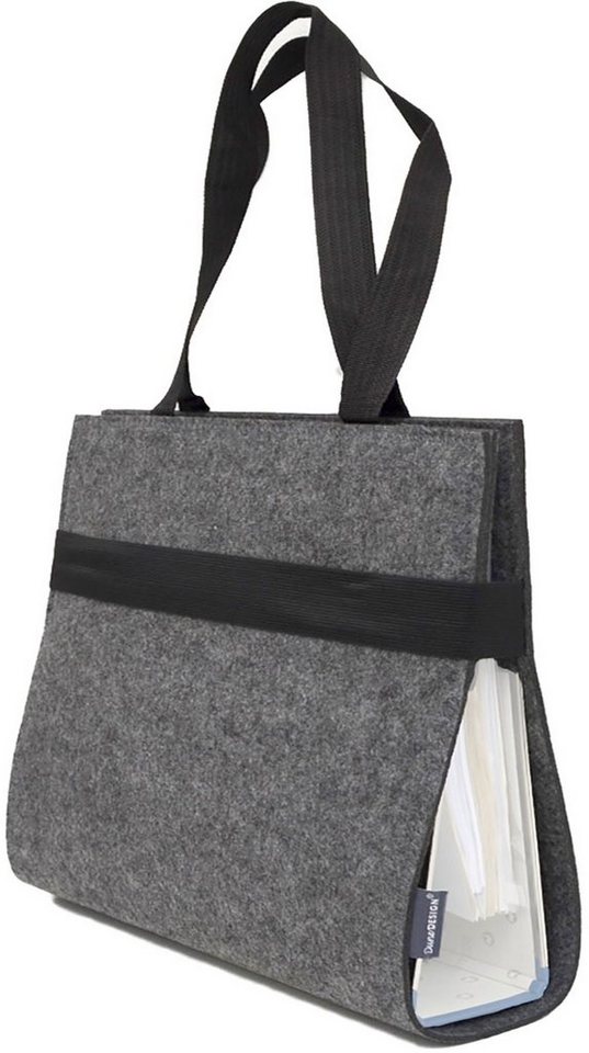 DuneDesign Businesstasche Filz Ordnertasche Ordnerhülle Unitasche Mappe, 31x34x9 cm Mappe Grau von DuneDesign