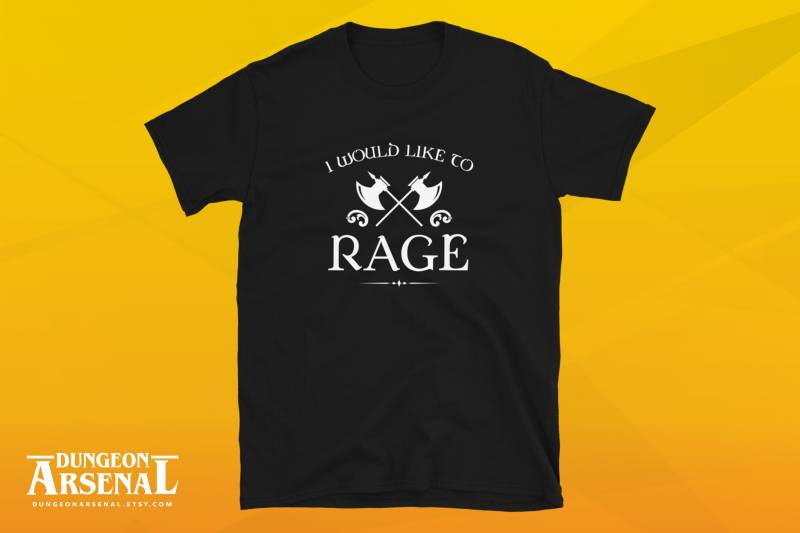 Barbar I Like To Rage Dungeons & Dragons Shirt Dnd T-Shirt Trpg Pathfinder Rpg Nerdy Geeky Gifts Tabletop von DungeonArsenal
