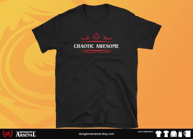 Chaotisch Awesome Alignment Lustiges Shirt Tabletop Rpg Gaming Tshirt Roleplaying T-Shirt Larp Larping Nerdy & Geeky Geschenk Unisex von DungeonArsenal