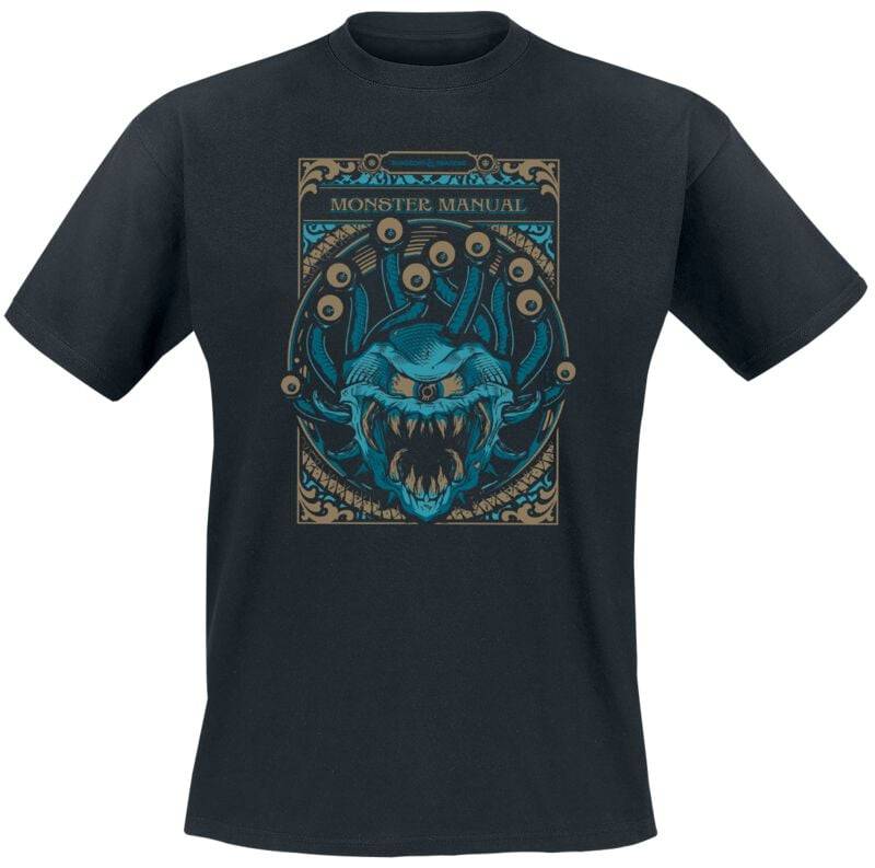 Dungeons and Dragons - Gaming T-Shirt - Monsters Manual - S bis XXL - für Männer - Größe L - schwarz von Dungeons and Dragons