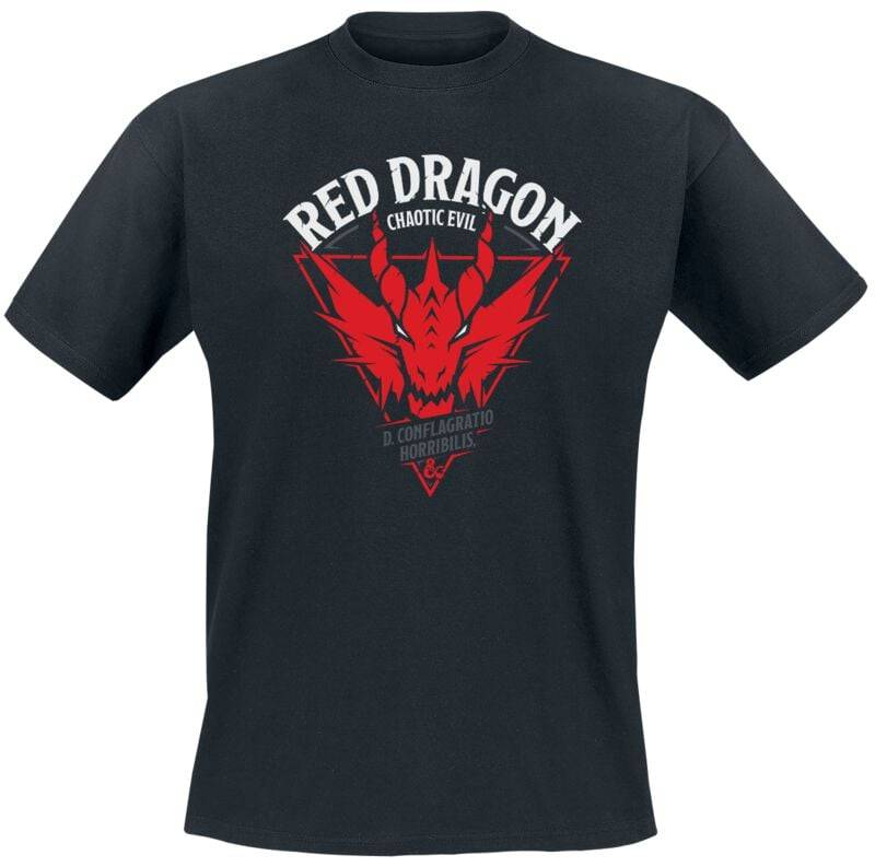 Dungeons and Dragons - Gaming T-Shirt - Red Dragon - Chaotic Evil - S bis XXL - für Männer - Größe XXL - schwarz von Dungeons and Dragons