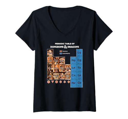 Damen Dungeons & Dragons Periodic Table of Monsters T-Shirt mit V-Ausschnitt von Dungeons & Dragons
