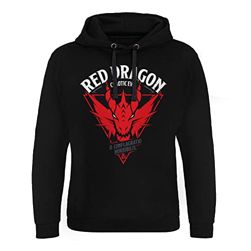 Dungeons & Dragons Offizielles Lizenzprodukt Red Dragon - Chaotic Evil Epic Kapuzenpullover (Schwarz), XX-Large von Dungeons & Dragons